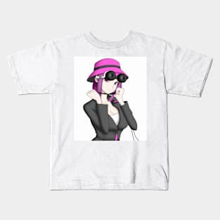 Anime Girl with Pink Hat Kids T-Shirt